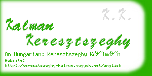 kalman keresztszeghy business card